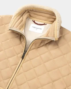 Outlet Chevignon Blouson Cosmo Beige Blouson Emblematique En Cuir Et Nylon