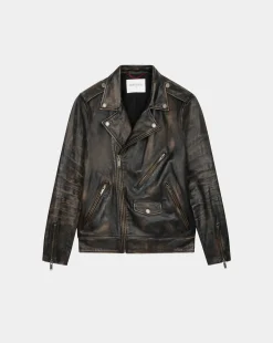Flash Sale Chevignon Blouson En Cuir Biker Blouson En Cuir Vieilli