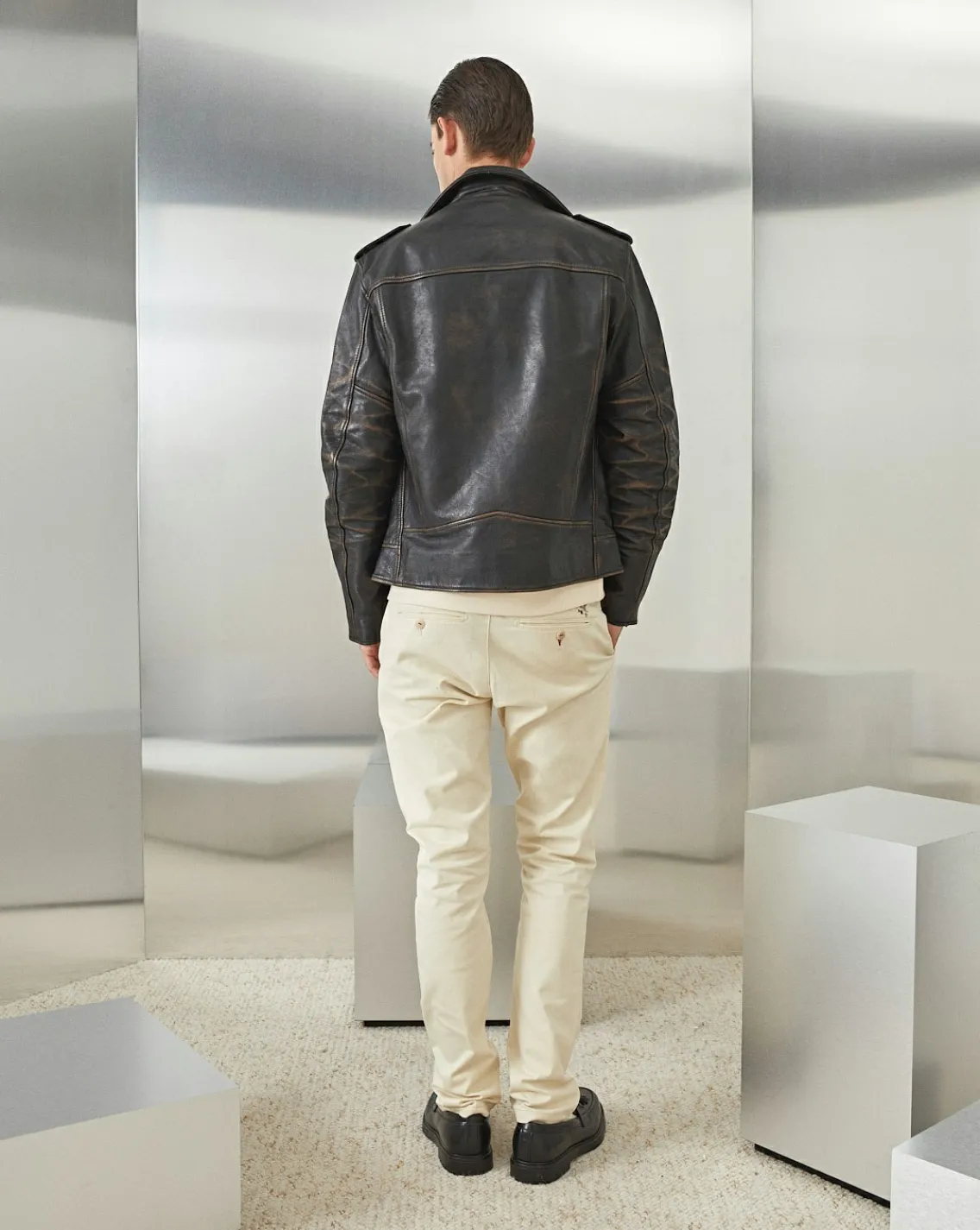 Flash Sale Chevignon Blouson En Cuir Biker Blouson En Cuir Vieilli