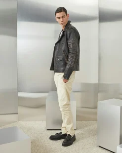Flash Sale Chevignon Blouson En Cuir Biker Blouson En Cuir Vieilli