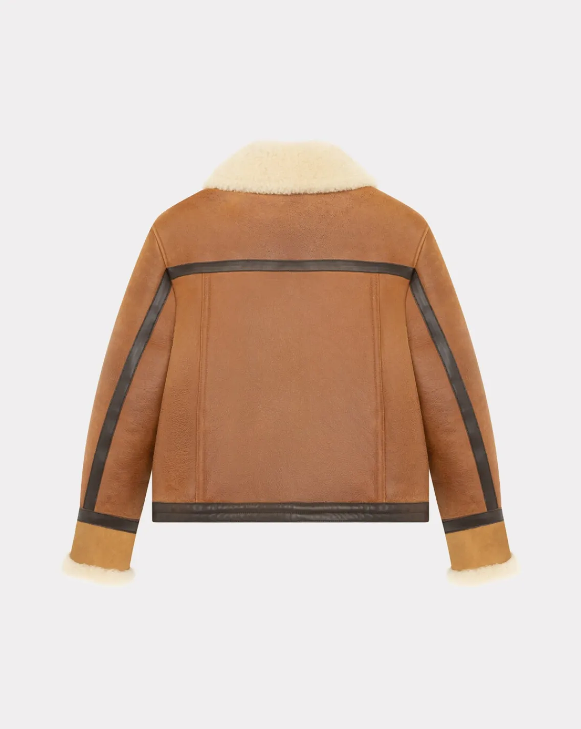 Outlet Chevignon Blouson En Cuir Camerashearling W Cacao Blouson En Cuir De Mouton Femme