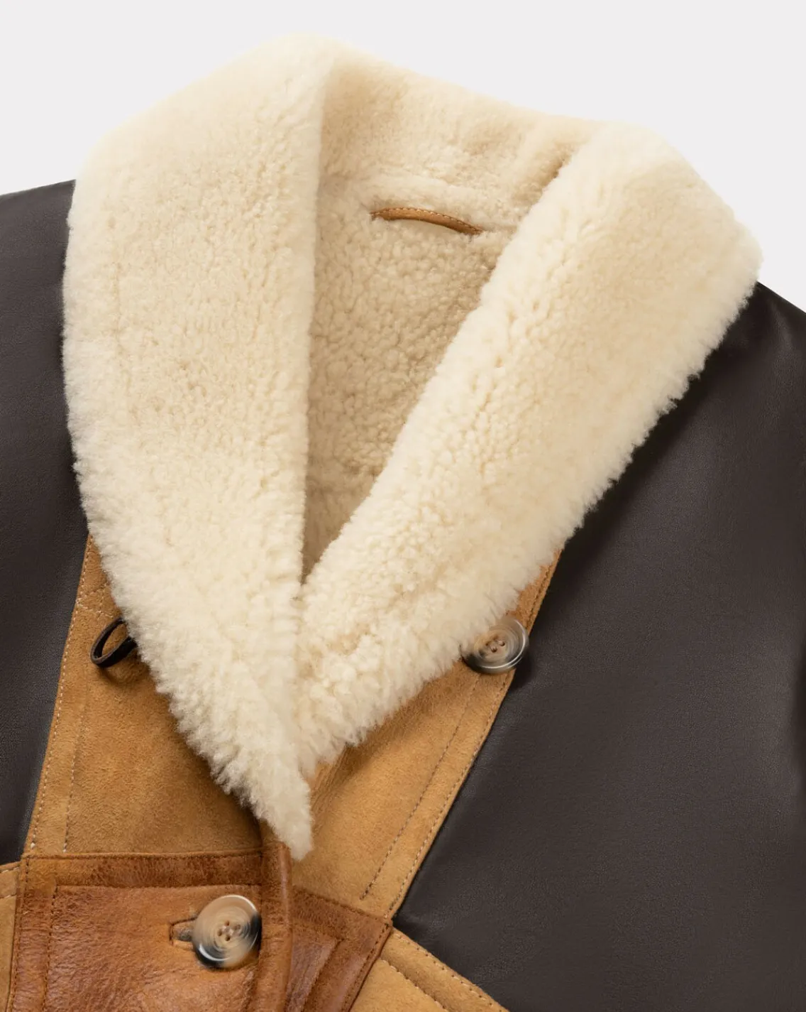 Outlet Chevignon Blouson En Cuir Camerashearling W Cacao Blouson En Cuir De Mouton Femme