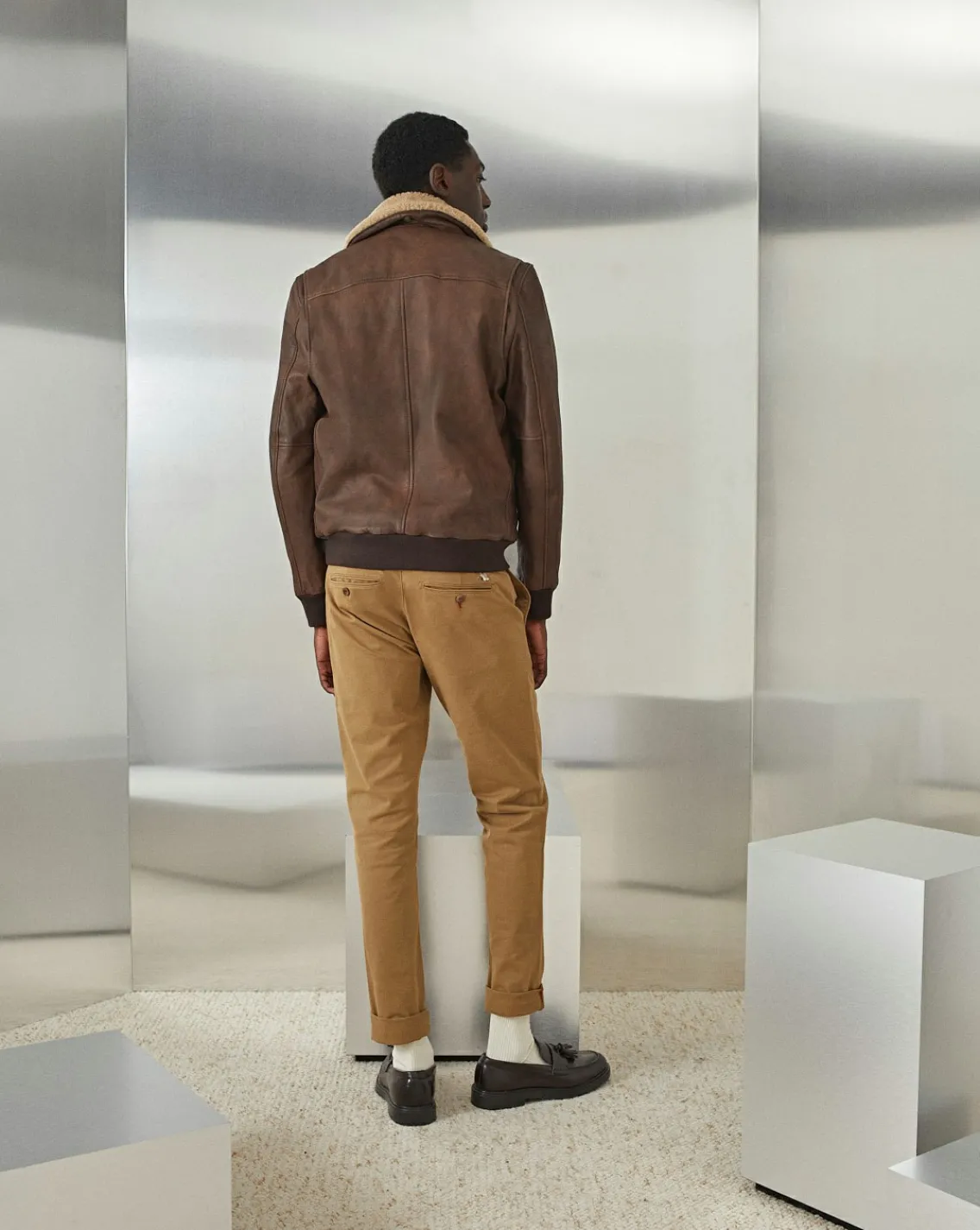 Online Chevignon Blouson En Cuir Gyver Vintage Cacao Blouson En Cuir Inspiration Aviateur