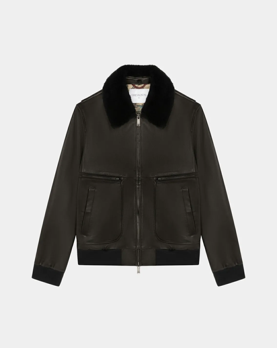 Best Sale Chevignon Blouson En Cuir Gyver Vintage Noir Blouson En Cuir Inspiration Aviateur