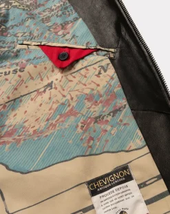 Best Sale Chevignon Blouson En Cuir Gyver Vintage Noir Blouson En Cuir Inspiration Aviateur