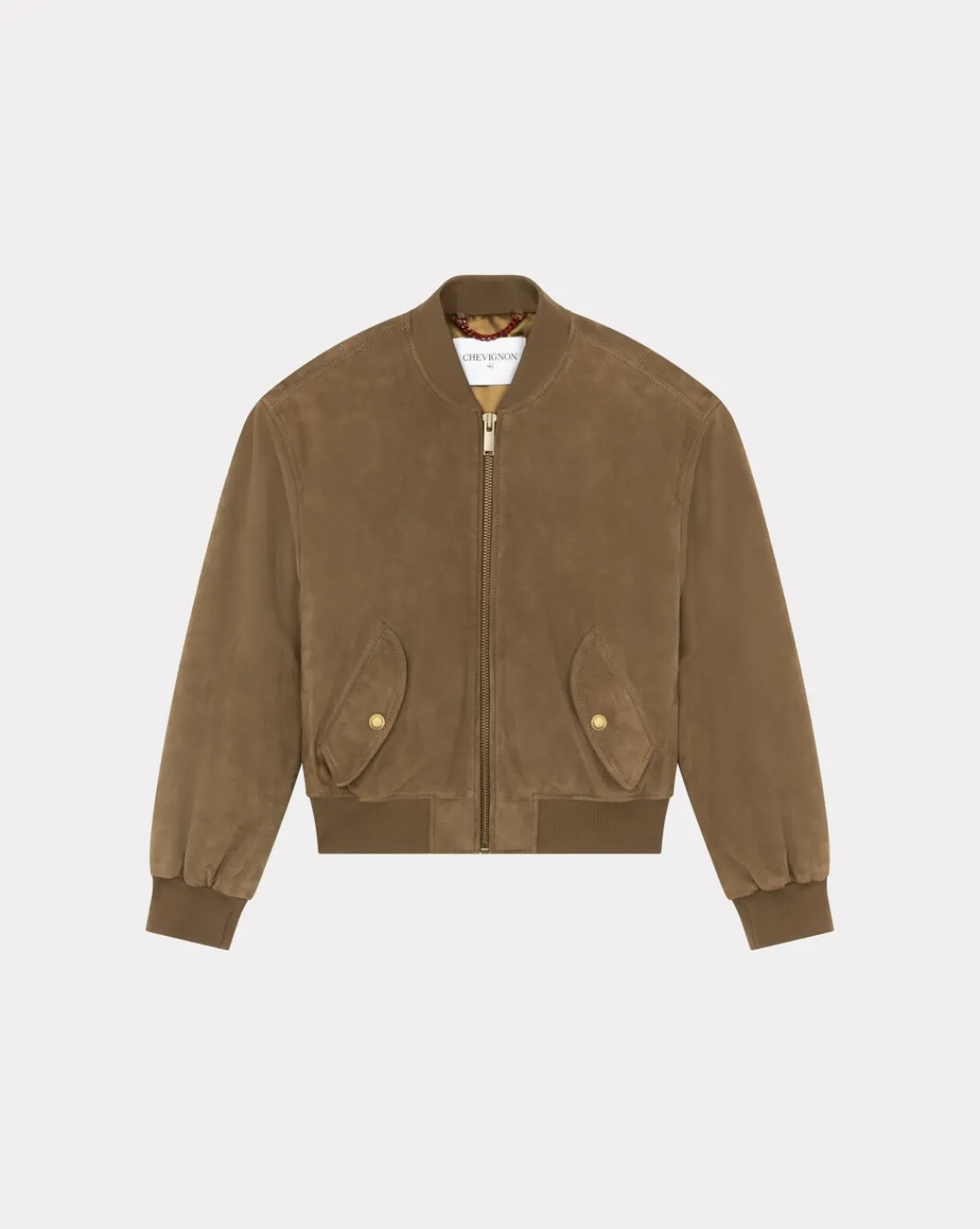 New Chevignon Blouson En Cuir Varsity W Cacao Blouson En Cuir Femme Impression Signature Au Dos
