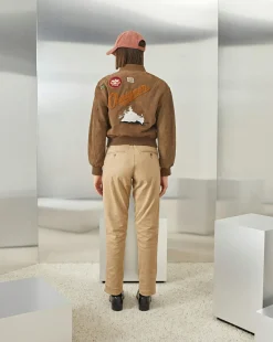 New Chevignon Blouson En Cuir Varsity W Cacao Blouson En Cuir Femme Impression Signature Au Dos