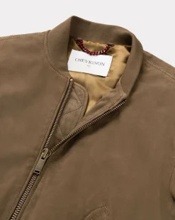 New Chevignon Blouson En Cuir Varsity W Cacao Blouson En Cuir Femme Impression Signature Au Dos