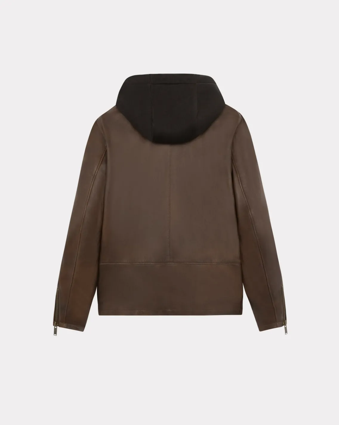 Shop Chevignon Blouson En Cuir Wheel Cacao Blouson En Cuir Avec Capuche Amovible