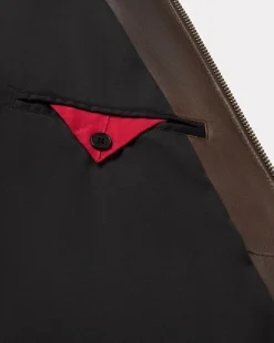 Shop Chevignon Blouson En Cuir Wheel Cacao Blouson En Cuir Avec Capuche Amovible