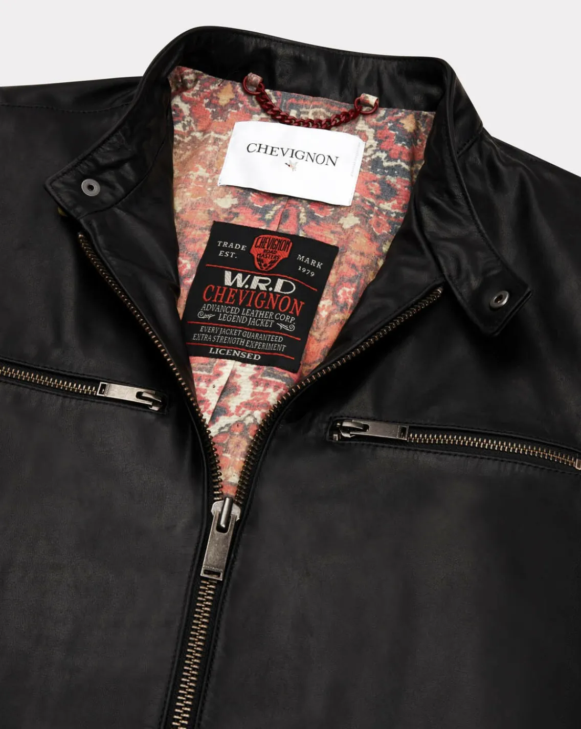 Hot Chevignon Blouson En Cuir Wheely Noir Blouson Motard En Cuir De Vachette