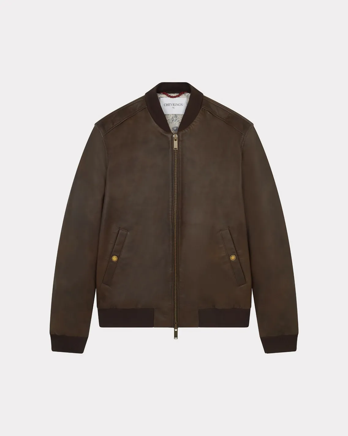 New Chevignon Blouson Teddy Brush Cacao Blouson Teddy En Cuir De Vachette