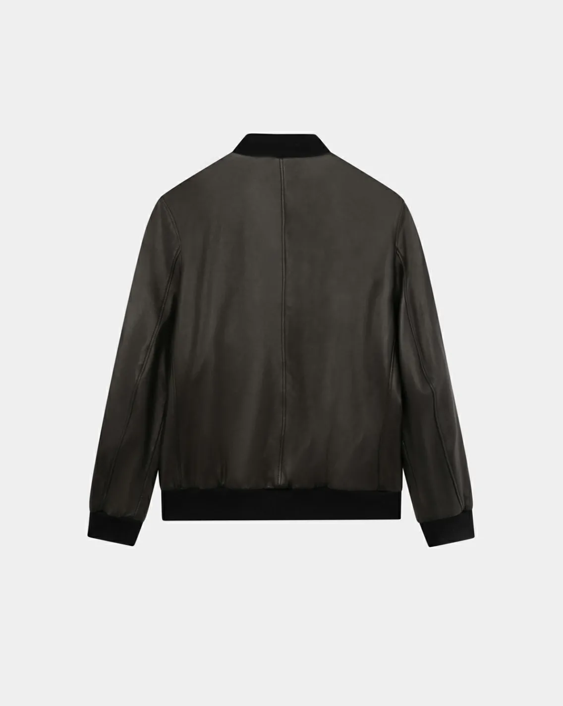 Shop Chevignon Blouson Teddy En Cuir Noir Blouson Col Teddy En Cuir D'Agneau