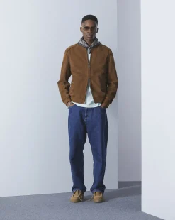 Best Chevignon Blouson Teddy Suede Cognac Blouson En Cuir De Chevre Velours