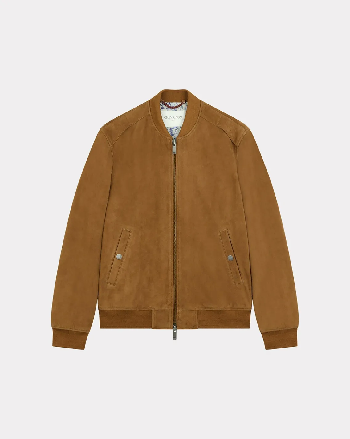 Best Chevignon Blouson Teddy Suede Cognac Blouson En Cuir De Chevre Velours