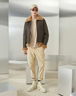 Store Chevignon Bombardier Cacao Blouson En Peau De Mouton