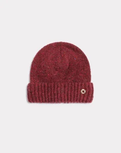 Shop Chevignon Bonnet Mouline Burgundy Bonnet En Laine Moulinee