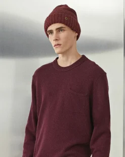 Shop Chevignon Bonnet Mouline Burgundy Bonnet En Laine Moulinee