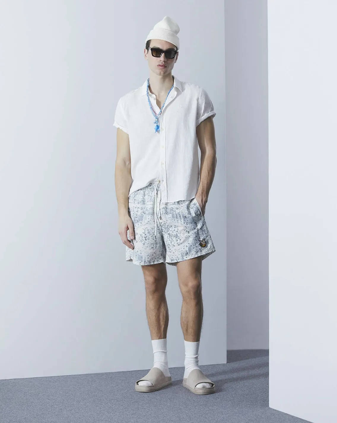 Store Chevignon Chemise Lin Short Togs Blanc Chemise En Lin Coupe Straight