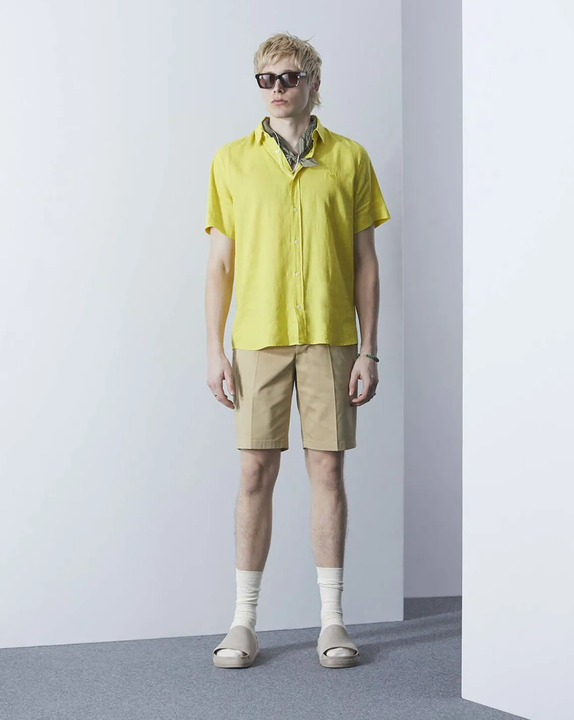 Hot Chevignon Chemise Lin Short Togs Jaune Chemise En Lin Coupe Straight