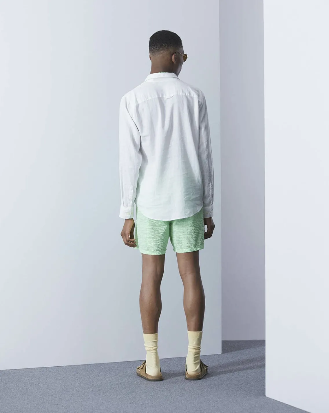 New Chevignon Chemise Lin Togs Blanc Chemise En Lin Coupe Straight