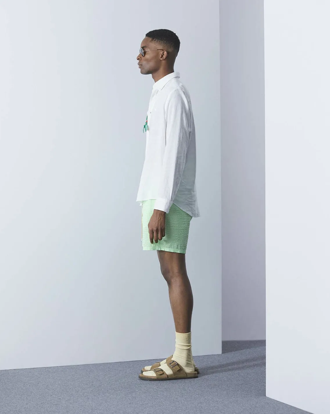 New Chevignon Chemise Lin Togs Blanc Chemise En Lin Coupe Straight