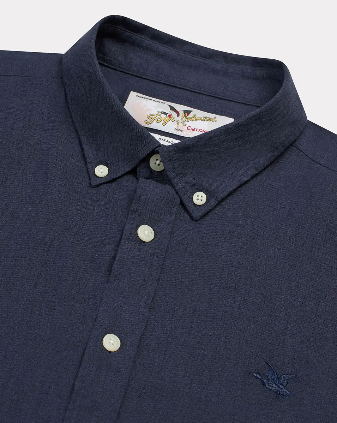 Store Chevignon Chemise Lin Togs Bleu Marine Chemise En Lin Coupe Straight