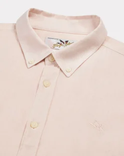 New Chevignon Chemise Lin Togs Vieux Rose Chemise En Lin Coupe Straight