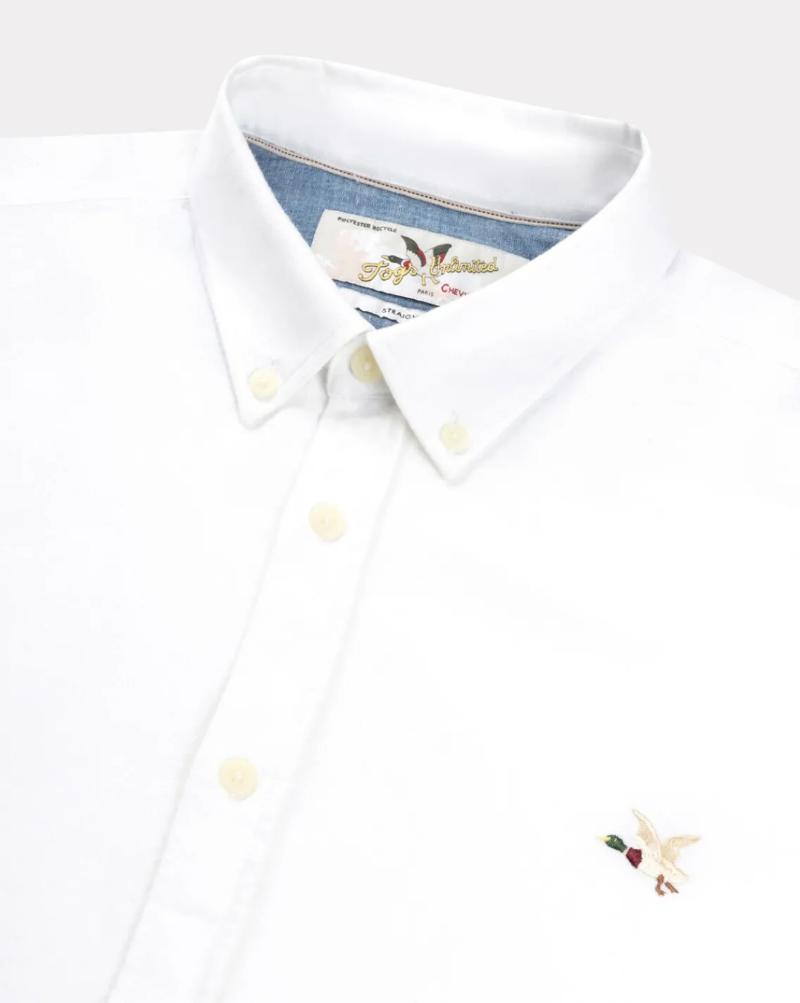 Clearance Chevignon Chemise Oxford 2 Togs Winter Blanc Chemise Unie En Coton Biologique