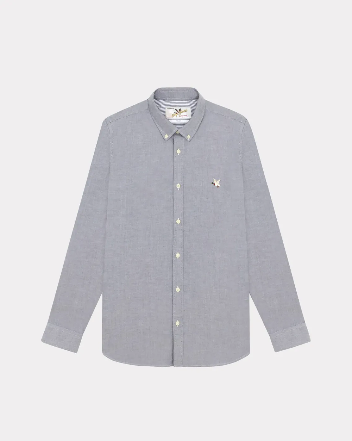 Flash Sale Chevignon Chemise Oxford Togs Gris Chemise Unie En Coton Coupe Droite