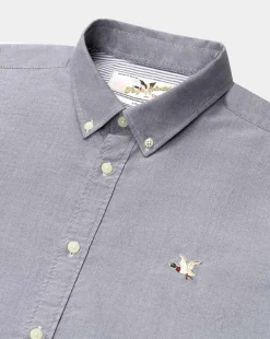 Flash Sale Chevignon Chemise Oxford Togs Gris Chemise Unie En Coton Coupe Droite