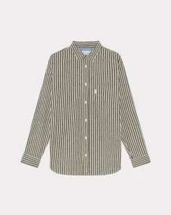 Sale Chevignon Chemise Pocket Stripes Gris Chemise En Lin Rayee