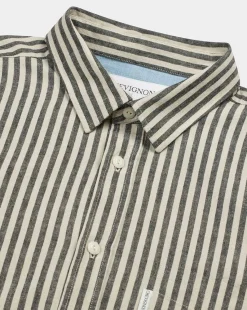 Sale Chevignon Chemise Pocket Stripes Gris Chemise En Lin Rayee