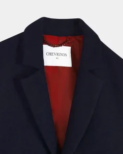 Cheap Chevignon Manteau Chester Bleu Marine Manteau Classique En Drap De Laine