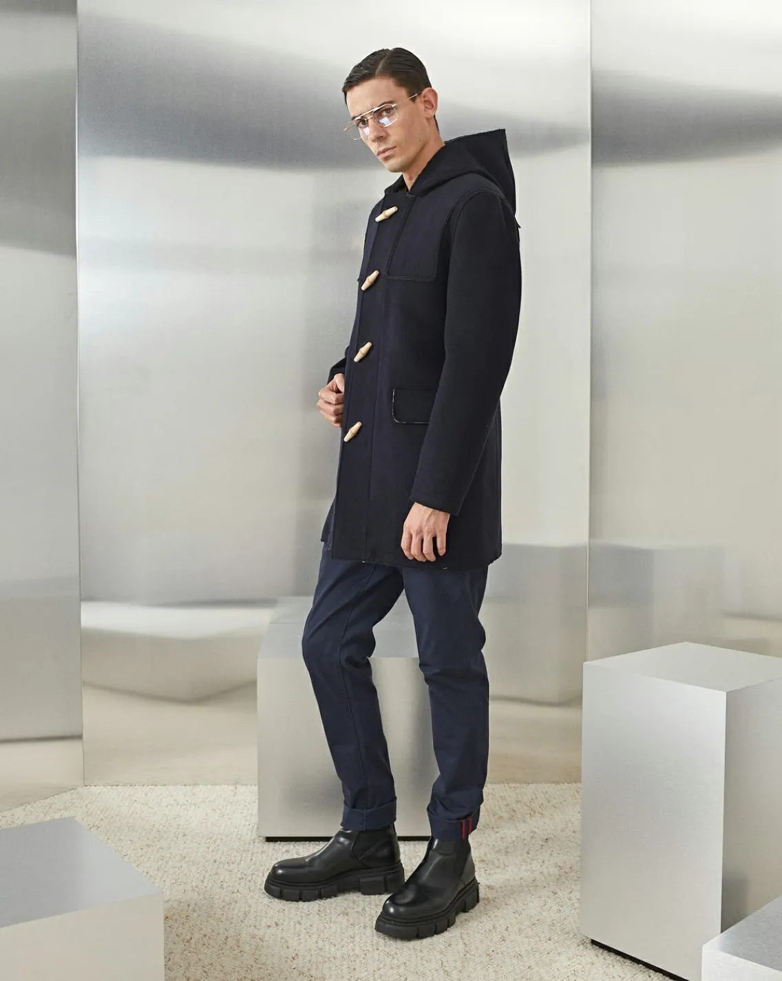 Best Sale Chevignon Manteau Duffle 2 Bleu Marine Manteau Duffle-Coat En Laine