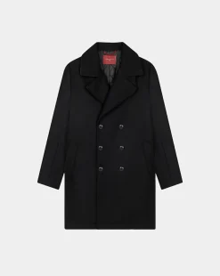 Best Sale Chevignon Manteau Officier Noir Manteau Caban En Laine