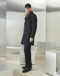 Best Sale Chevignon Manteau Officier Noir Manteau Caban En Laine