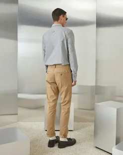 Outlet Chevignon Pantalon Duck Chino Beige Pantalon Chino Coupe Ajustee