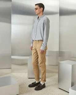 Outlet Chevignon Pantalon Duck Chino Beige Pantalon Chino Coupe Ajustee