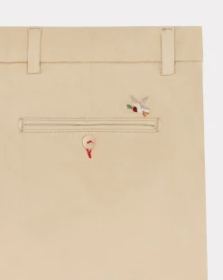 Outlet Chevignon Pantalon Duck Chino Beige Pantalon Chino Coupe Ajustee