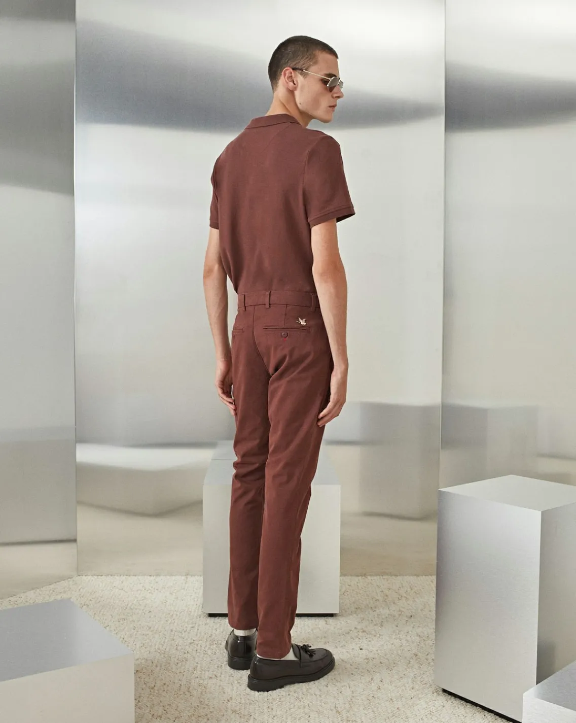 Online Chevignon Pantalon Duck Chino Burgundy Pantalon Chino Coupe Ajustee