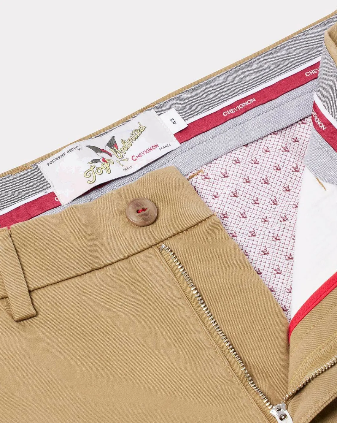 Outlet Chevignon Pantalon Duck Chino Marron Pantalon Chino Coupe Ajustee