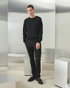 Online Chevignon Pantalon Duck Chino Noir Pantalon Chino Coupe Ajustee