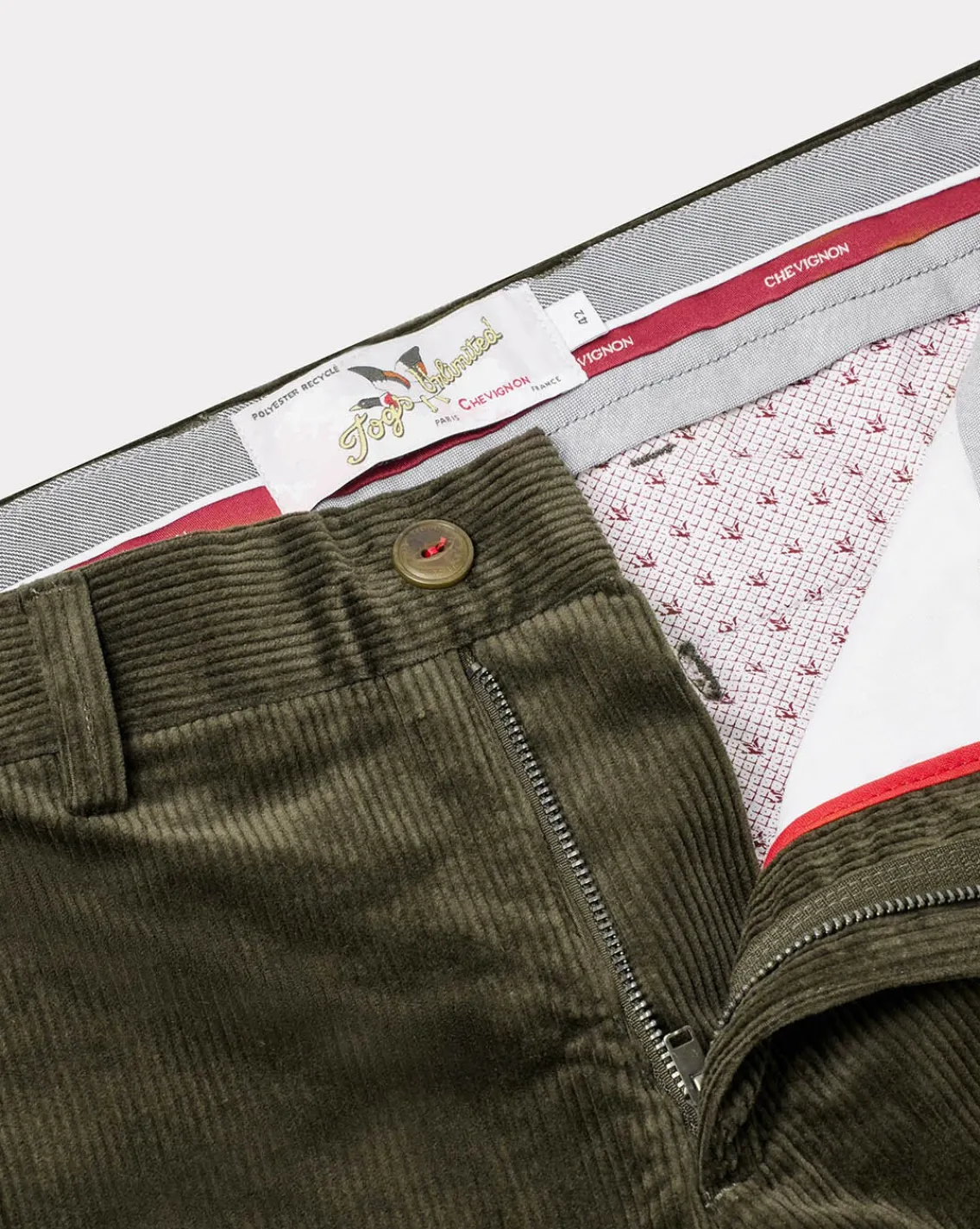 Hot Chevignon Pantalon Duck Chino Velours Kaki Pantalon Chino En Velours