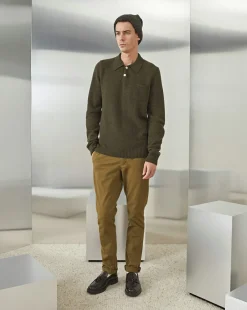 Online Chevignon Pantalon Duck Chino Vert Pantalon Chino Coupe Ajustee