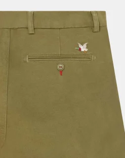 Online Chevignon Pantalon Duck Chino Vert Pantalon Chino Coupe Ajustee