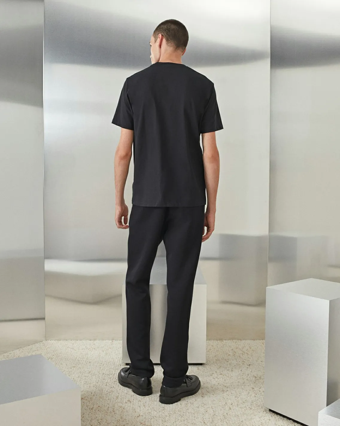 Fashion Chevignon Pantalon Street Suit Pant Noir Pantalon De Costume Coupe Ajustee