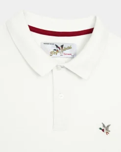 New Chevignon Polo Togs Blanc Polo 100% Coton Biologique Et Coupe Droite