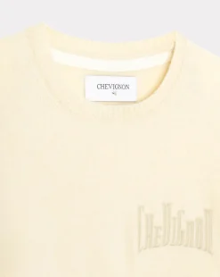Hot Chevignon Pull City Wool Blanc Pull Col Rond, Broderie