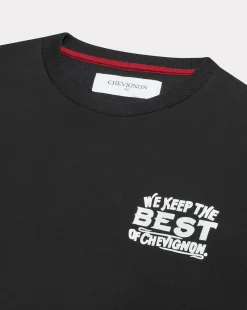 Cheap Chevignon Sweatshirt Best Sweat 2 Noir Sweatshirt Imprime Coupe Ample